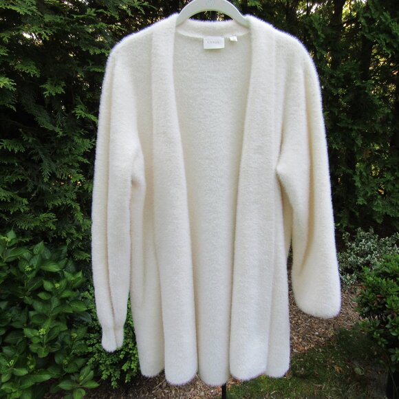 Cyrus Soft & Fuzzy Faux-Fur Long Open Cardigan Sweater - Picture 2 of 4